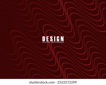 Abstract red glowing geometric lines on dark red background. Modern shiny red wavy lines pattern. Futuristic technology concept, suitable for covers, posters, banners, brochures, websites, etc.