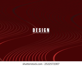 Abstract red glowing geometric lines on dark red background. Modern shiny red wavy lines pattern. Futuristic technology concept, suitable for covers, posters, banners, brochures, websites, etc.