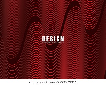 Abstract red glowing geometric lines on dark red background. Modern shiny red wavy lines pattern. Futuristic technology concept, suitable for covers, posters, banners, brochures, websites, etc.