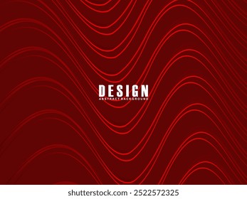 Líneas geométricas brillantes rojas Abstractas sobre fondo rojo oscuro. Moderno patrón de líneas onduladas rojas brillantes. Concepto de tecnología futurista, adecuado para cubiertas, carteles, Anuncios, folletos, Sitios web, etc.
