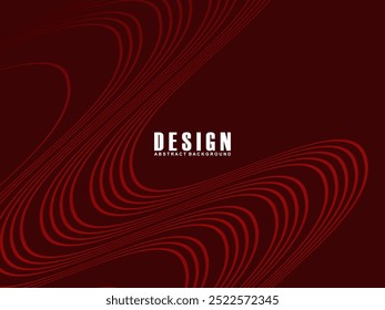 Abstract red glowing geometric lines on dark red background. Modern shiny red wavy lines pattern. Futuristic technology concept, suitable for covers, posters, banners, brochures, websites, etc.