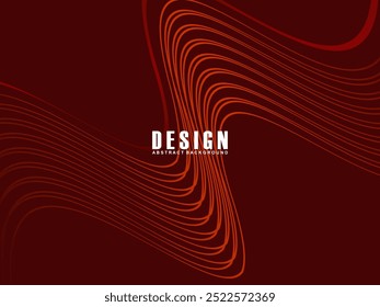 Abstract red glowing geometric lines on dark red background. Modern shiny red wavy lines pattern. Futuristic technology concept, suitable for covers, posters, banners, brochures, websites, etc.
