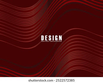 Abstract red glowing geometric lines on dark red background. Modern shiny red wavy lines pattern. Futuristic technology concept, suitable for covers, posters, banners, brochures, websites, etc.