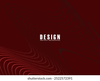 Abstract red glowing geometric lines on dark red background. Modern shiny red wavy lines pattern. Futuristic technology concept, suitable for covers, posters, banners, brochures, websites, etc.