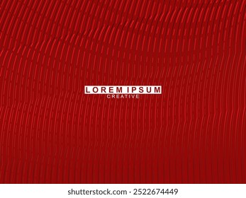 Abstract red glowing geometric lines on dark red background. Modern shiny red circle lines pattern. Futuristic technology concept, perfect for covers, posters, banners, brochures, websites, etc.