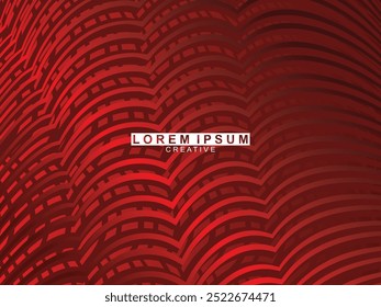 Linhas geométricas brilhantes em vermelho escuro no fundo. Moderno padrão de linhas de círculo vermelho brilhante. Conceito de tecnologia futurista, perfeito para capas, cartazes, banners, brochuras, sites, etc.