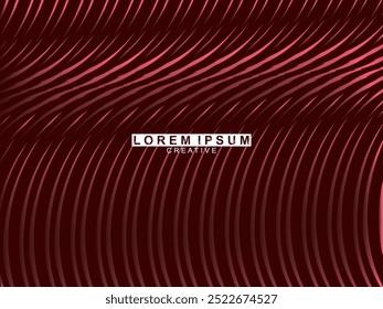 Abstract red glowing geometric lines on dark red background. Modern shiny red circle lines pattern. Futuristic technology concept, perfect for covers, posters, banners, brochures, websites, etc.