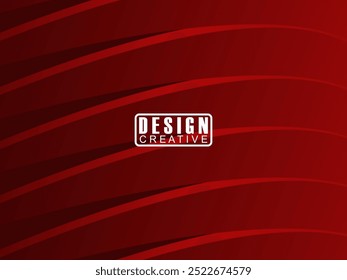 Abstract red glowing geometric lines on dark red background. Modern shiny red circle lines pattern. Futuristic technology concept, perfect for covers, posters, banners, brochures, websites, etc.
