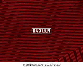 Abstract red glowing geometric lines on red background. Modern shiny gradient red futuristic pattern. Futuristic technology concept, suitable for covers, posters, banners, brochures, websites, etc.