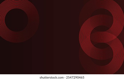 Abstractas líneas geométricas brillantes rojas sobre fondo negro. Moderno Diseño gráfico de líneas redondeadas diagonales rojas brillantes.
