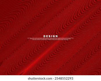Abstract red glowing geometric lines on red background. Modern shiny red wave lines pattern. Futuristic technology concept, suitable for covers, posters, banners, brochures, websites, etc.