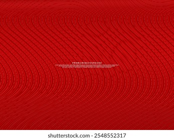 Líneas geométricas brillantes rojas Abstractas sobre fondo rojo. Moderno patrón de líneas de onda roja brillante. Concepto de tecnología futurista, adecuado para cubiertas, carteles, Anuncios, folletos, Sitios web, etc.