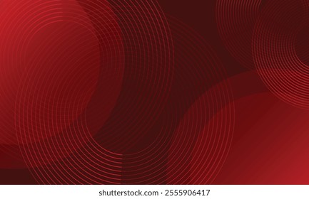 Abstract red glowing geometric lines modern shiny red circle lines pattern and shape. Suit for cover, banner, brochure. EPS 10