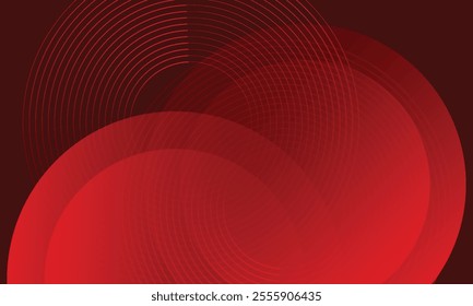 Abstract red glowing geometric lines modern shiny red circle lines pattern and shape. Suit for cover, banner, brochure. Vector