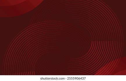 Abstract red glowing geometric lines modern shiny red circle lines pattern. Suit for cover, banner, brochure
