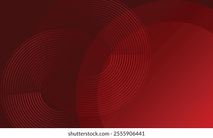 Abstract red glowing geometric lines modern shiny red circle lines pattern. Suit for cover, banner, brochure