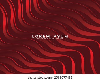 Abstract red glowing geometric lines on dark red background. Modern shiny red abstract lines pattern. Futuristic technology concept, suitable for covers, posters, banners, brochures, websites, etc.
