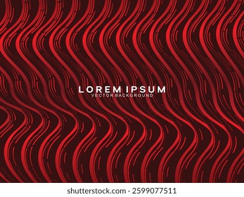 Abstract red glowing geometric lines on dark red background. Modern shiny red abstract lines pattern. Futuristic technology concept, suitable for covers, posters, banners, brochures, websites, etc.