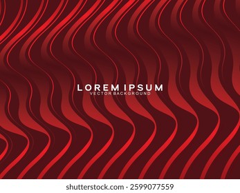 Abstract red glowing geometric lines on dark red background. Modern shiny red abstract lines pattern. Futuristic technology concept, suitable for covers, posters, banners, brochures, websites, etc.