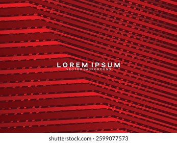 Abstract red glowing geometric lines on dark red background. Modern shiny red abstract lines pattern. Futuristic technology concept, suitable for covers, posters, banners, brochures, websites, etc.
