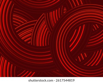 Abstract red glowing geometric lines on dark red background. Modern shiny red circle lines pattern. Futuristic technology concept, perfect for covers, posters, banners, brochures, websites, etc.	
