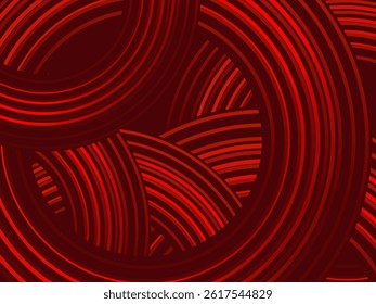 Abstract red glowing geometric lines on dark red background. Modern shiny red circle lines pattern. Futuristic technology concept, perfect for covers, posters, banners, brochures, websites, etc.	
