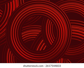 Abstract red glowing geometric lines on dark red background. Modern shiny red circle lines pattern. Futuristic technology concept, perfect for covers, posters, banners, brochures, websites, etc.	
