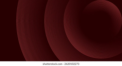 Abstract red glowing geometric lines on dark purple background. Modern shiny red circle lines pattern. Futuristic technology concept. Suit for cover, poster, banner, brochure, header, website
