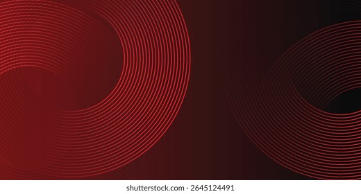Abstractas líneas geométricas brillantes rojas sobre fondo negro. Moderno Diseño gráfico de líneas redondeadas diagonales rojas brillantes. Vector eps10