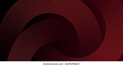 Abstract red glowing geometric lines on black background. Modern shiny red diagonal rounded lines graphic design. futuristic modern vector eps10