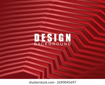 Abstract red glowing geometric lines on dark red background. Modern shiny red curved lines pattern. Futuristic technology concept, suitable for covers, posters, banners, brochures, websites, etc.