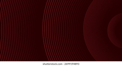 Abstract red glowing geometric lines on dark purple background. Modern shiny red circle lines pattern. Futuristic technology concept. Suit for cover, poster, banner, brochure, header, website