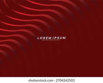 Líneas geométricas brillantes rojas Abstractas sobre fondo rojo oscuro. Moderno patrón de líneas de onda roja brillante. Concepto de tecnología futurista, adecuado para cubiertas, carteles, Anuncios, folletos, Sitios web, etc.	

