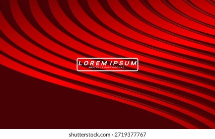 Abstract red glowing geometric lines on dark red background. Modern shiny red curved lines pattern. Futuristic technology concept, suitable for covers, posters, banners, brochures, websites, etc.