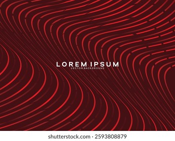 Abstract red glowing geometric modern lines on red background. Shiny gradient red futuristic pattern. Futuristic technology concept, suitable for covers, posters, banners, brochures, websites, etc.