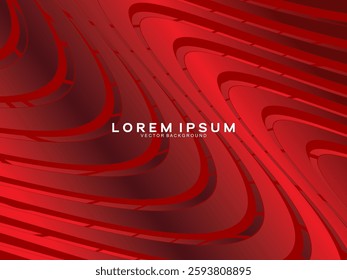 Abstract red glowing geometric modern lines on red background. Shiny gradient red futuristic pattern. Futuristic technology concept, suitable for covers, posters, banners, brochures, websites, etc.