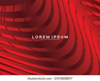 Abstract red glowing geometric modern lines on red background. Shiny gradient red futuristic pattern. Futuristic technology concept, suitable for covers, posters, banners, brochures, websites, etc.
