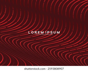 Abstract red glowing geometric modern lines on red background. Shiny gradient red futuristic pattern. Futuristic technology concept, suitable for covers, posters, banners, brochures, websites, etc.