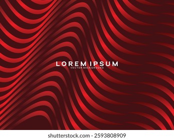 Abstract red glowing geometric modern lines on red background. Shiny gradient red futuristic pattern. Futuristic technology concept, suitable for covers, posters, banners, brochures, websites, etc.