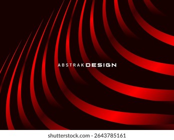 Abstract red glowing geometric modern lines on red background. Shiny gradient red futuristic pattern. Futuristic technology concept, suitable for covers, posters, banners, brochures, websites, etc.