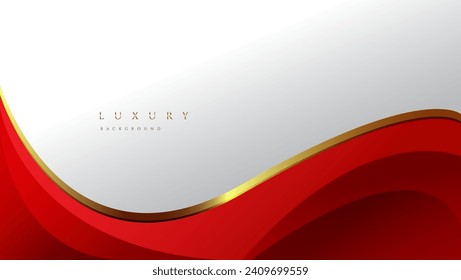 abstract red and gold background with wavy shape. corporate background design