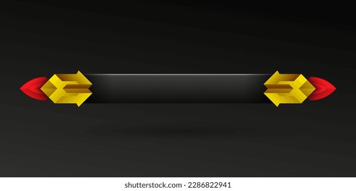 Abstract red and gold border fantasy lower third game interface screen title banner template