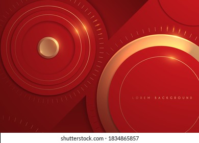 Abstract red and gold circle background