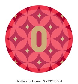 Abstract Red and Gold Circular Design with Stylish “o” Typography
