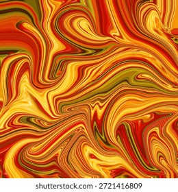 Fondo Abstractas del movimiento fluido rojo y oro con flujo líquido, remolino dinámico, textura energética, diseño abstracto artístico moderno.