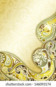 Abstract Red and Gold Frame Background