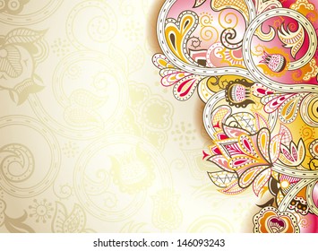 Abstract Red Gold Frame Background Stock Vector (Royalty Free ...