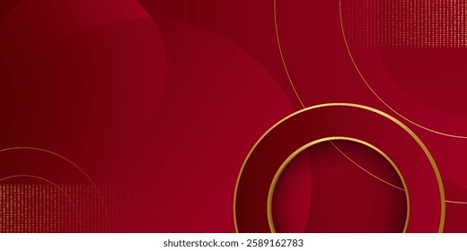 Abstract red and gold geometric background. modern design EPS10