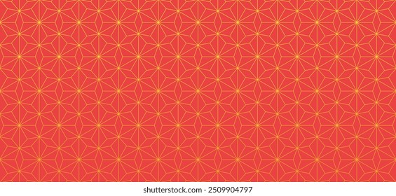 abstract red gold line. geometric triangle texture background. Japanese leaf pattern. retro styled concept.