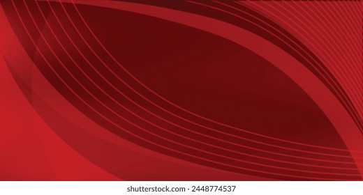 Abstract red and gold ribbon background, modern wavy lines eps10.